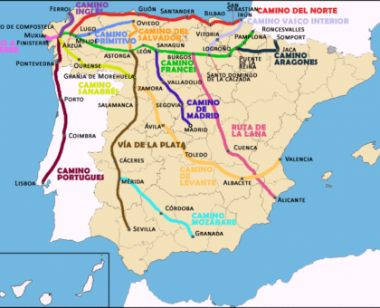 16 routes leads to Santiago de Compostela